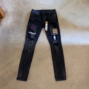 Brand New Black Ksubi Jeans w/ patches
